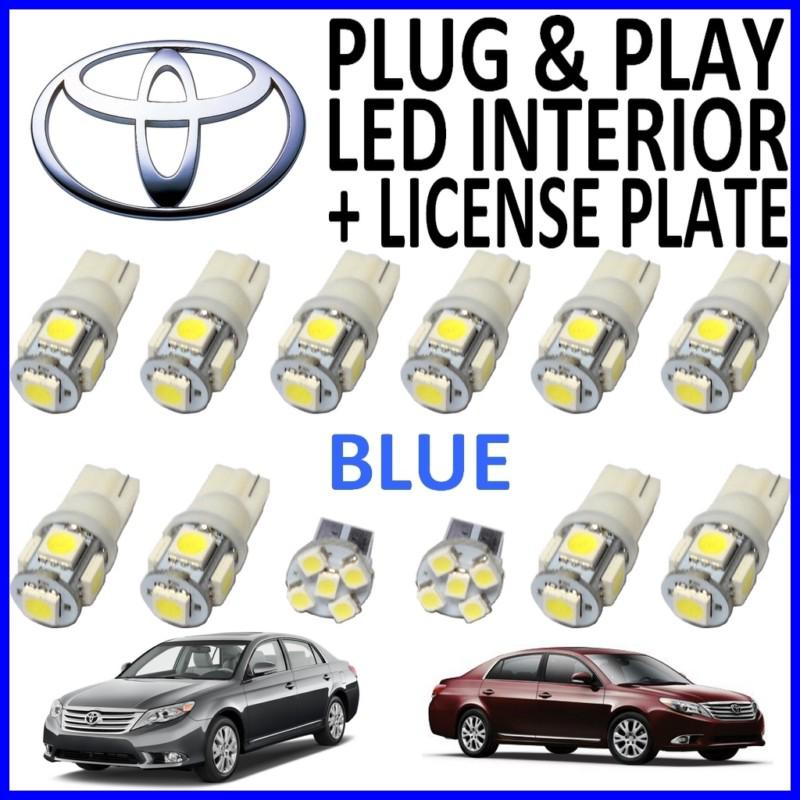 12 piece super blue led interior package kit + license plate tag lights ta1b