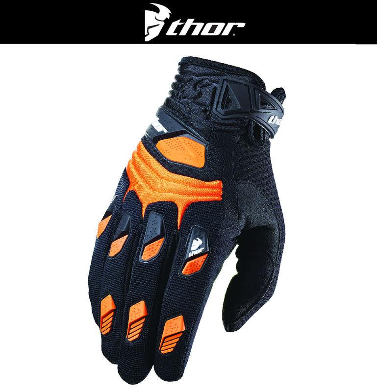 Thor deflector orange black dirt bike gloves motocross mx atv 2014