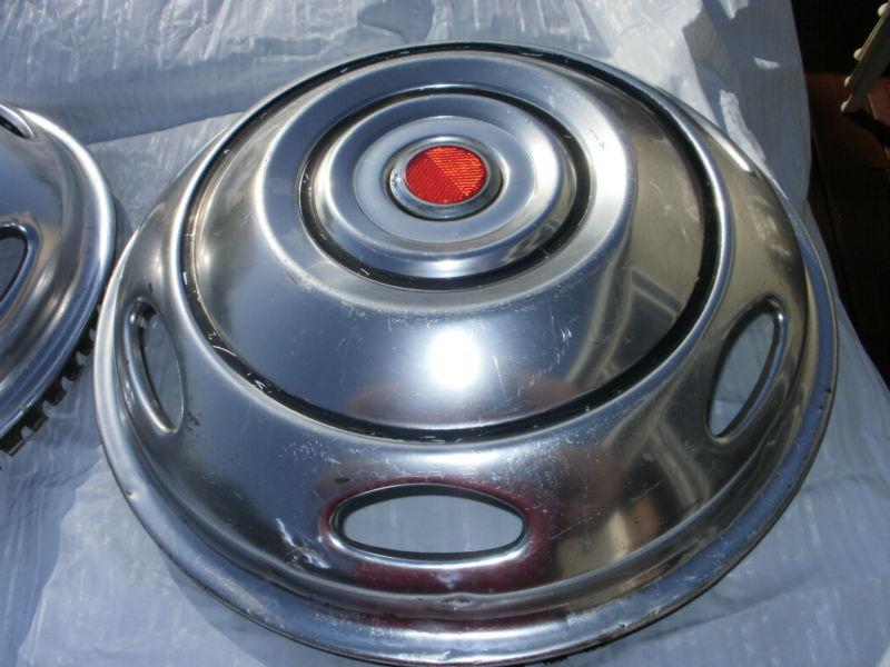 16" truck motorhome rv camper hubcaps hub caps with red reflectors set of 2