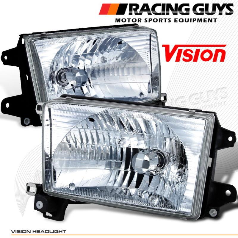 Euro clear vision chrome suv driver+passenger head lights lamp pair l+r assembly