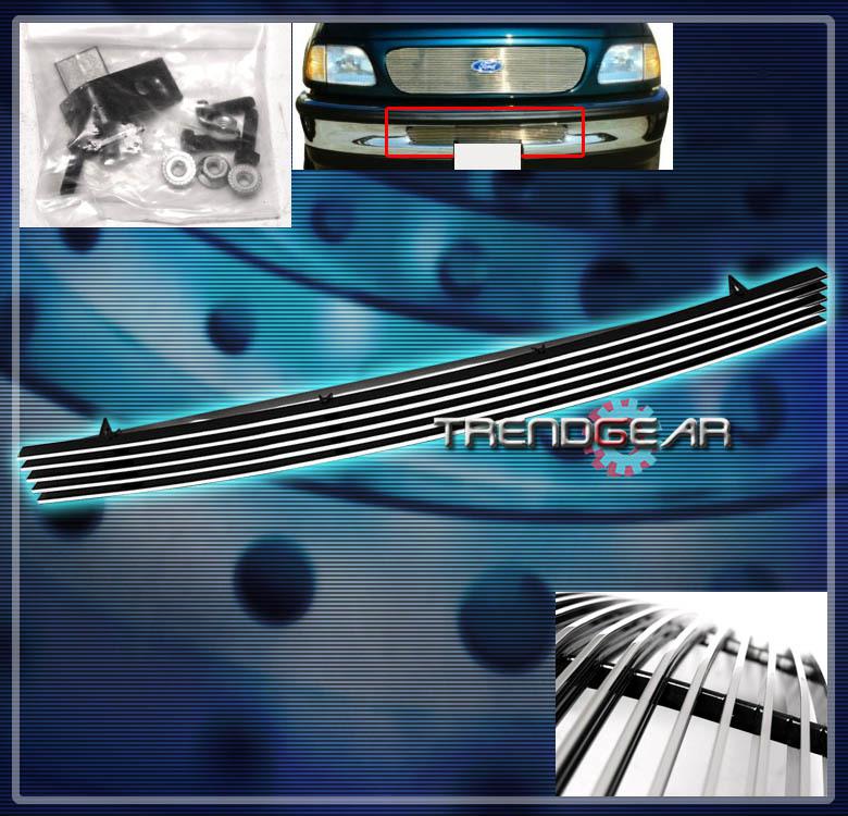 1997-1998 ford f150 f-150 base lariat xl xlt 2wd front bumper billet grille