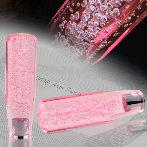 For nissan lexus 150mm manual pink octagon crystal bubble drift short shift knob