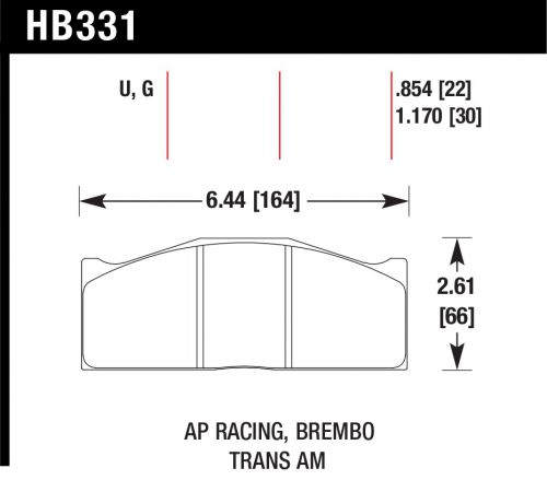 Hawk hb331u1.17 dtc-70 brake pad ap racing brembo trans am 1.17 thick