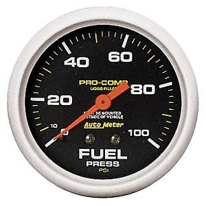 Auto meter 5412 pro-comp; liquid-filled mechanical fuel pressure gauge