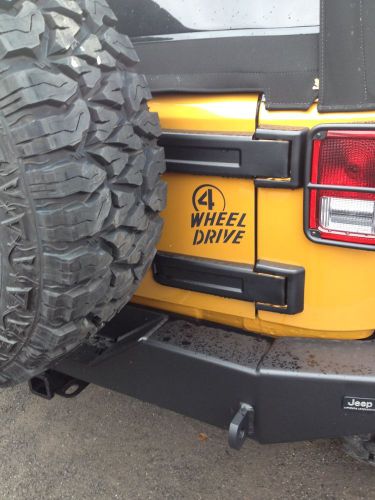 4 wheel drive jeep willys wrangler cherokee tailgate sticker decal jk yj tj cj