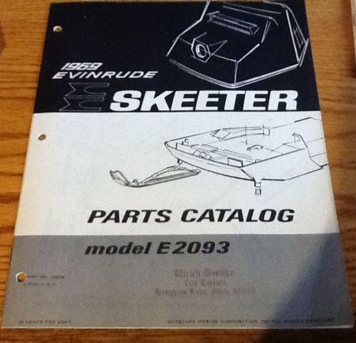 1969 evinrude skeeter parts catalog e2093 black