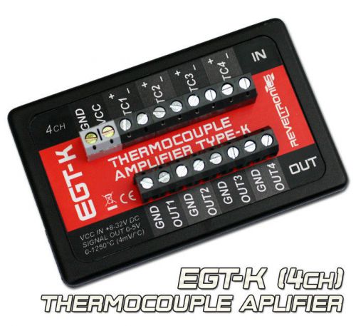 Egt-k thermocouple amplifier type-k 0-1250°c quad channel 0-5v 4ch. ad8495