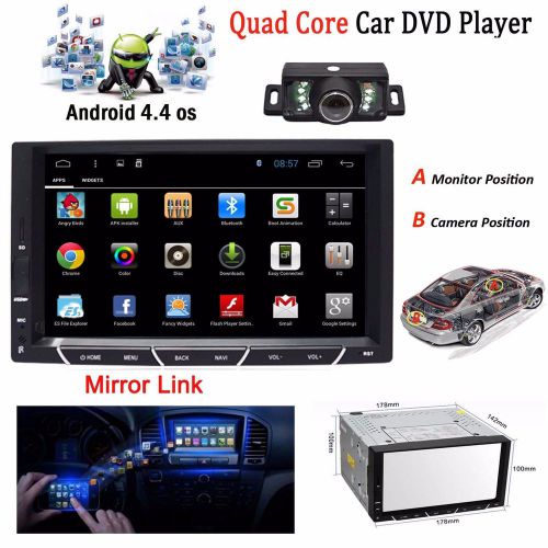 Quad core 2din android 4.4 car dvd player gps navi auto stereo radio wifi 3g+cam