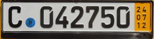 German # 750 license plate + bmw frame + seal 750i 7 series 750il e65