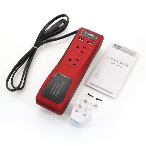 150w dc 12v - ac 220v usb car power inverter invertor for iphone mp3 ipad red