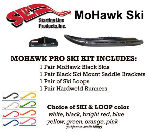 Yamaha slp mohawk ski package - black skis, mounts, loops &amp; runners