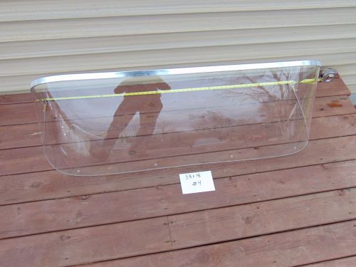 Nos vintage curved plexiglass boat windshield 58&#034; x 18&#034; clear 56&#034; 57&#034;
