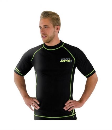 Fxr vapour 20% merino short sleeve base layer shirt  black/hi-vis
