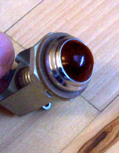 Vintage red smooth  lens dash gauge panel light hot rod 11/16 drake rare old