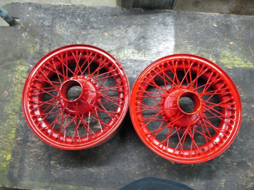 Nice pair of  52mm rudge-whitworth 16&#034; wire wheels