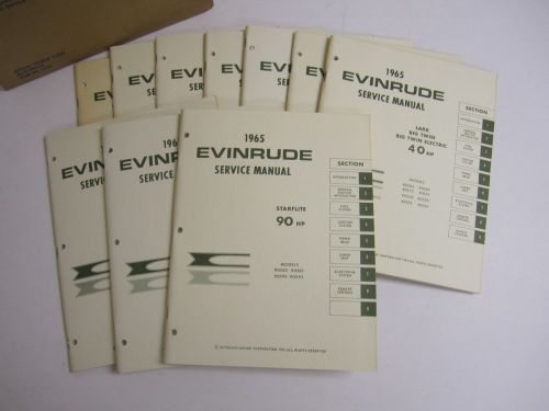 1965 evinrude service manual complete set 10 manuals total