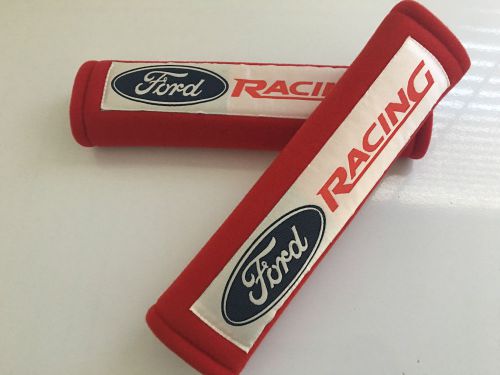 Red ford racing soft car seat belt cover shoulder harness pads