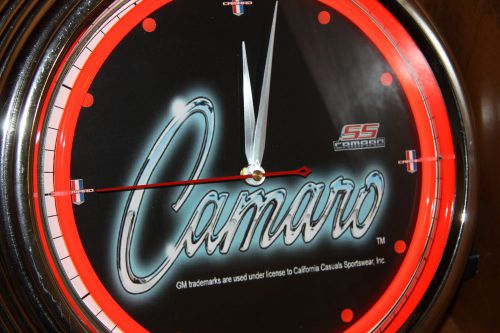 Camaro gmc pontiac buick billiard garage man cave neon bar pub sign clock