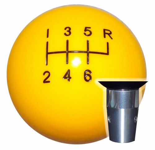 Yellow 6 speed nonthreaded shift knob kit u.s. made