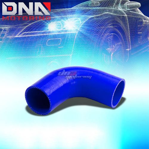 2.5&#034; 3-ply reinforced 90-degree elbow intake piping silicone coupler hose blue