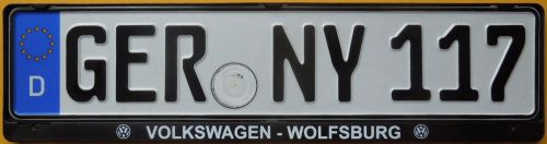Exc german euro license plate + volkswagen frame new york passat rabbit eos vdub