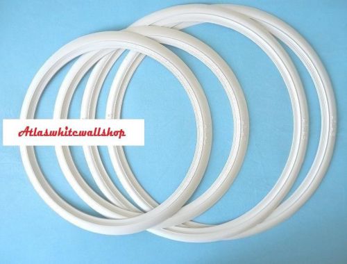 Motorcycle front 19&#034; back 16&#034; slim whitewall portawall tire insert trim set of4