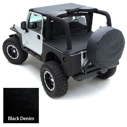 Smittybilt jeep tonneau cover in black denim 721015