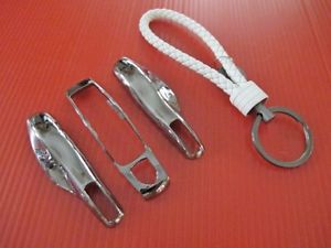 3p g metal key remote fob cover case trim + w pu key chain for porsche panamera