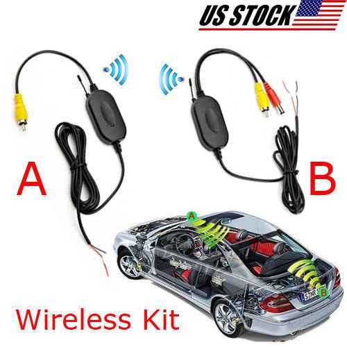 Wireless transmitter &amp; receiver for car monitor backup rear view parking camera