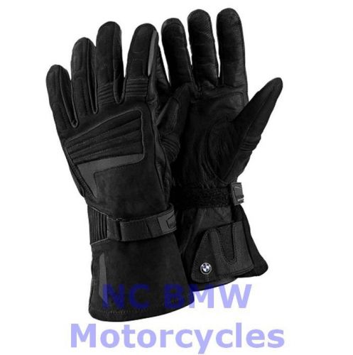 Bmw genuine motorcycle atlantis waterproof leather gloves black size 8-8.5
