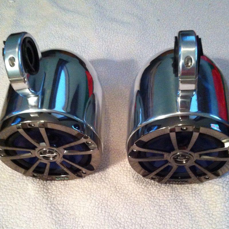 Polished wake tower speakers set