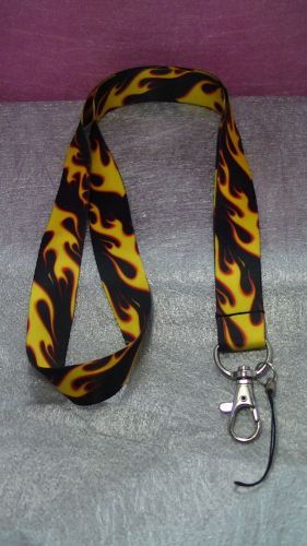 New fire flame lanyard cell phone key chain vintage hot rod boys ride gear usa