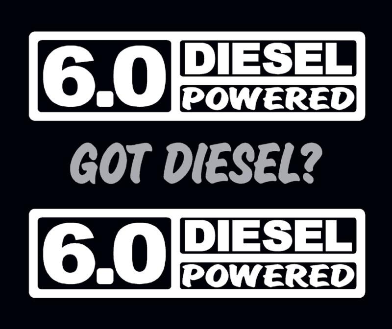 2 diesel powered 6.0 decals 2 chrome got diesel powerstroke emblem sticker badge