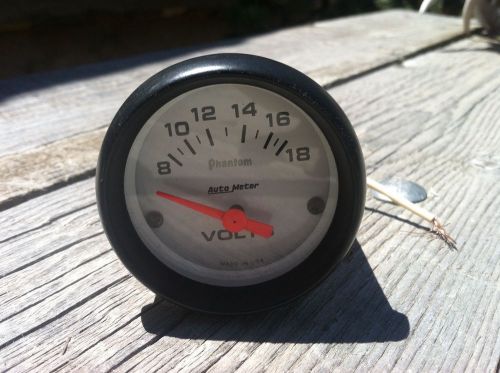 Autometer 2-1/16&#034; voltmeter, 8-18v, phantom