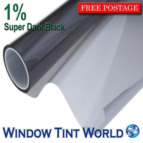 Window tint film dark black 1% metalized 100cm x 30m long auto home office roll