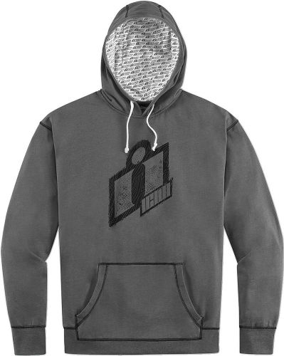 Icon double up hoody sweatshirt charcoal gray