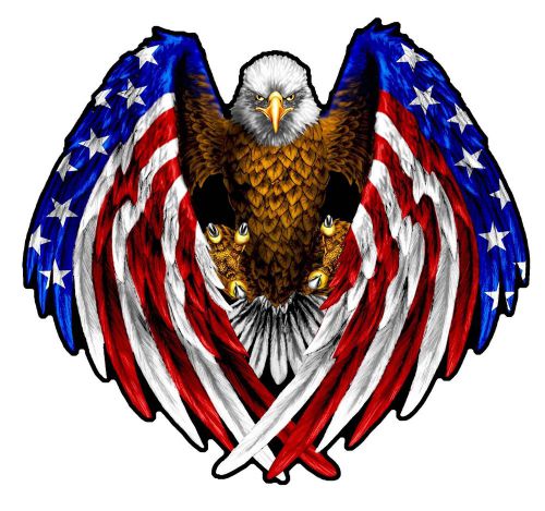 American flag eagle wings 48&#034; xx large rv trailer graphics decal free shipping