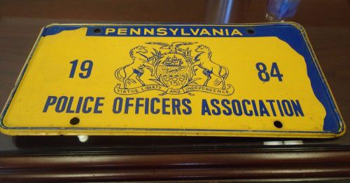 1984 pennsylvania police officers association license plate