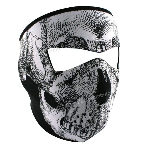 Zan headgear wnfm002, neoprene full mask, reverses to black, skull face mask