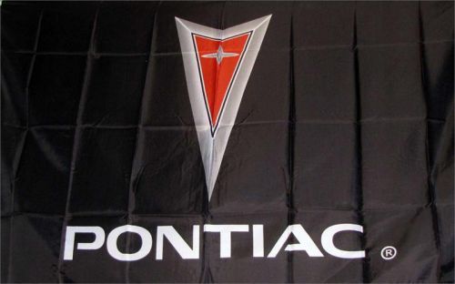 Premium polyester black pontiac 3&#039; x 5&#039; dealer flag banner