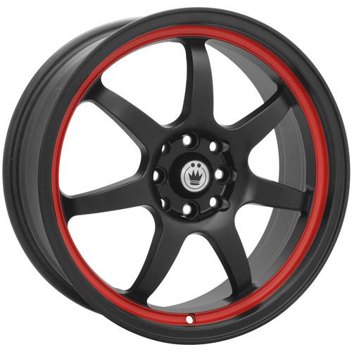 16x7 black red konig forward wheels 5x100 5x4.5 +40 lexus is 300 gs 400 es 300