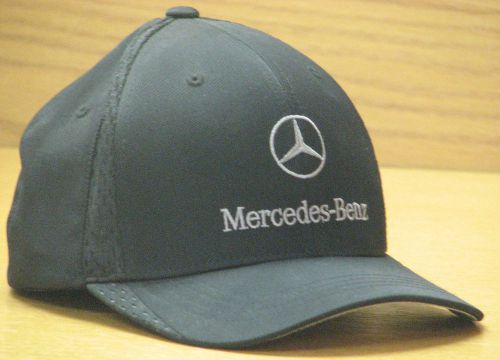 Mercedes-benz hat black with silver grey stitch letters, flexfit, nylon(mostly)