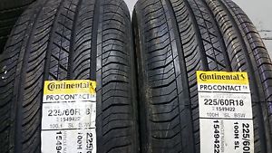 2)225-60-18 100h continental procontact  tx 10/32 tread  buy out specials