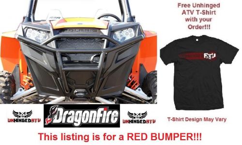 Red! dragonfire racepace front bash bumper for rzr 570, 800, 900 &amp; free t-shirt
