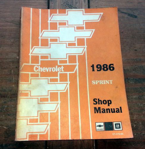 1986 sprint chevy chevrolet st37086 gm shop service manual