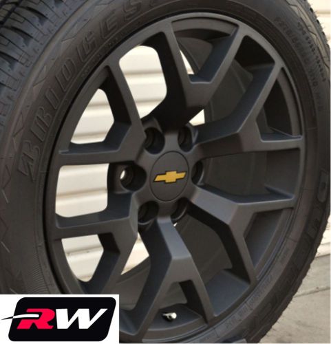 Gmc sierra wheels tires  22 inch matte black rims chevy silverado suburban tahoe