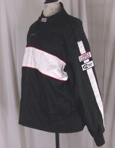 G-force black gf505 racing jacket 3.2a/5 sfi tpp 26 rating xlg flame retardant