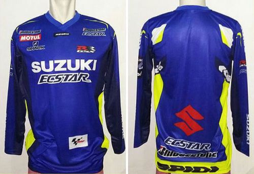 New suzuki ecstar racing team gsxr blue cross pit t-shirt motogp m l xl asian sz