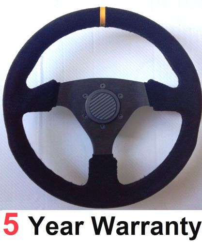 Suede steering wheel 330mm fits nardi omp sparco momo mountney boss kit red stit