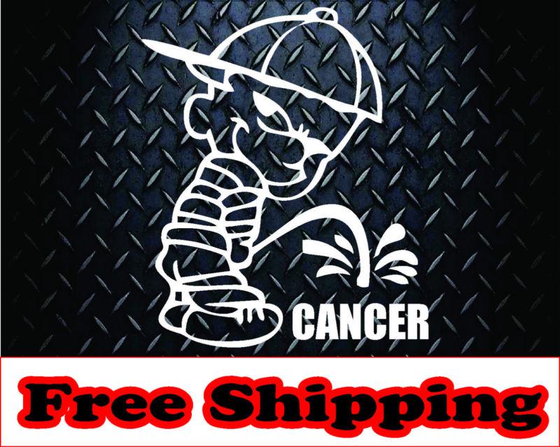 Piss on cancer * vinyl decal sticker  car truck family mom dad kids ribbon